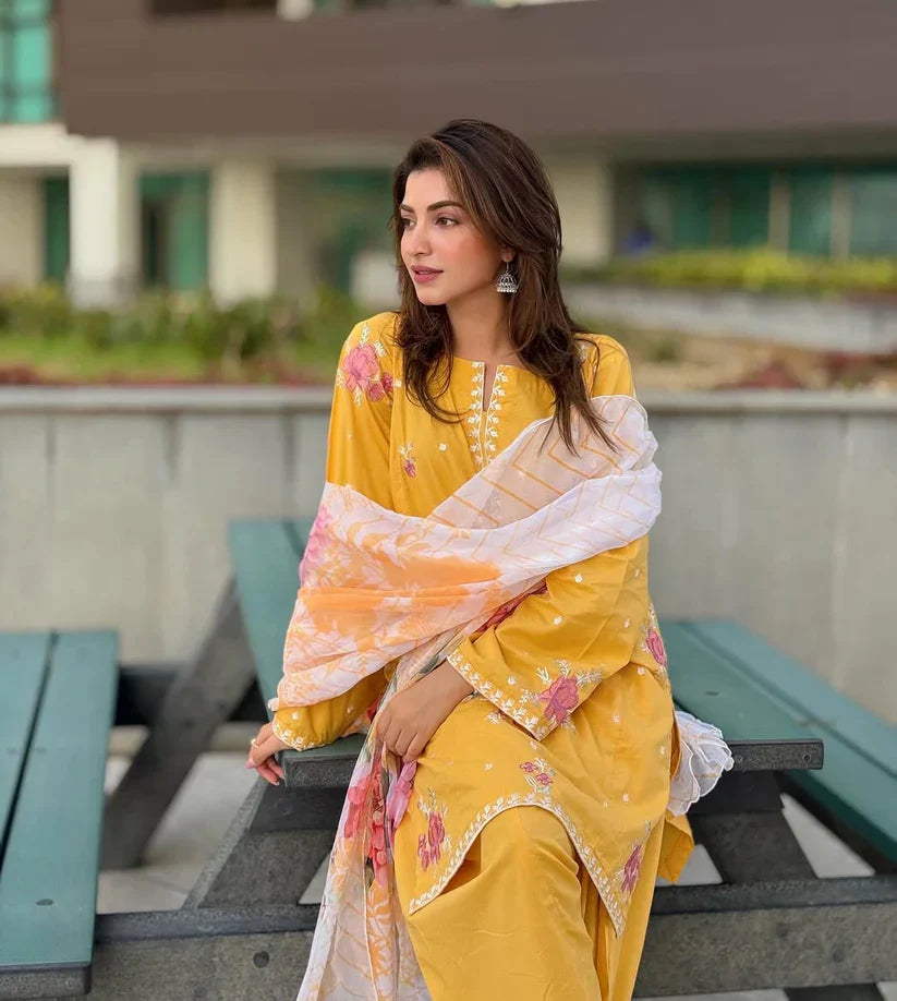 Kanza Embroidered 3Pc Stitched