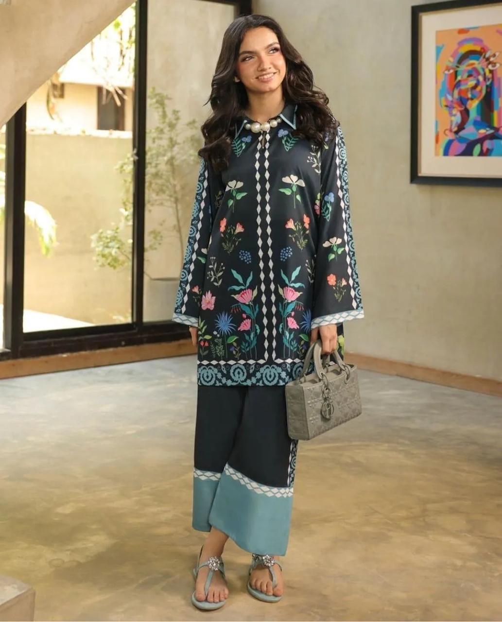 Aina Asif 2Pcs Stitched Printed Shirt and Trouser