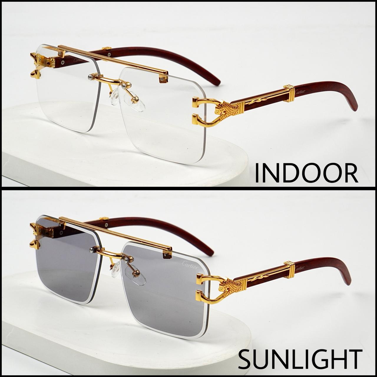 Transition Black- Rimless Sunglasses – S-1150