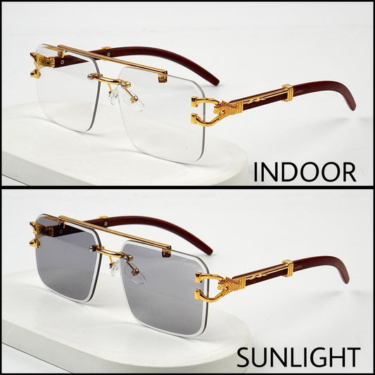 Transition Black- Rimless Sunglasses – S-1150