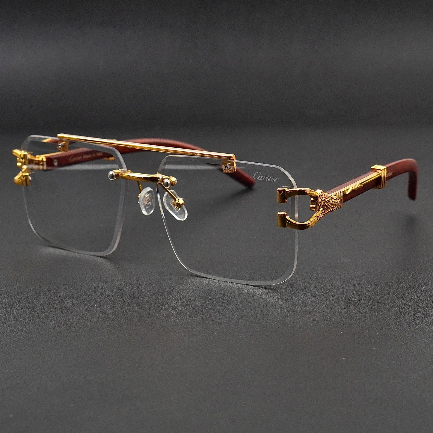 Transition Black- Rimless Sunglasses – S-1150