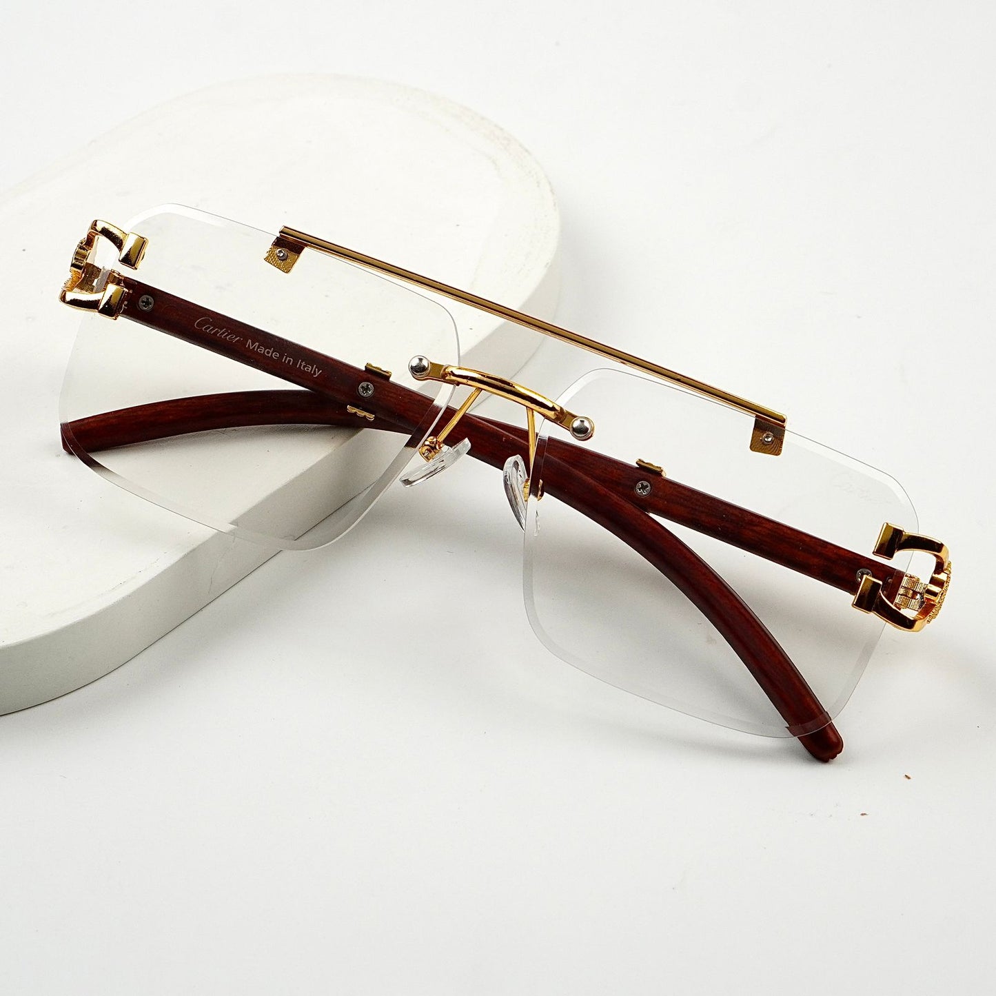 Transition Black- Rimless Sunglasses – S-1150