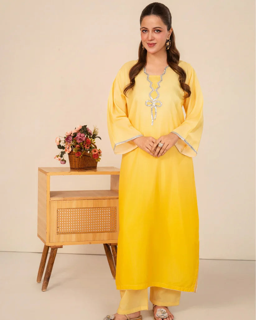 Coco silk embroidered 2pc