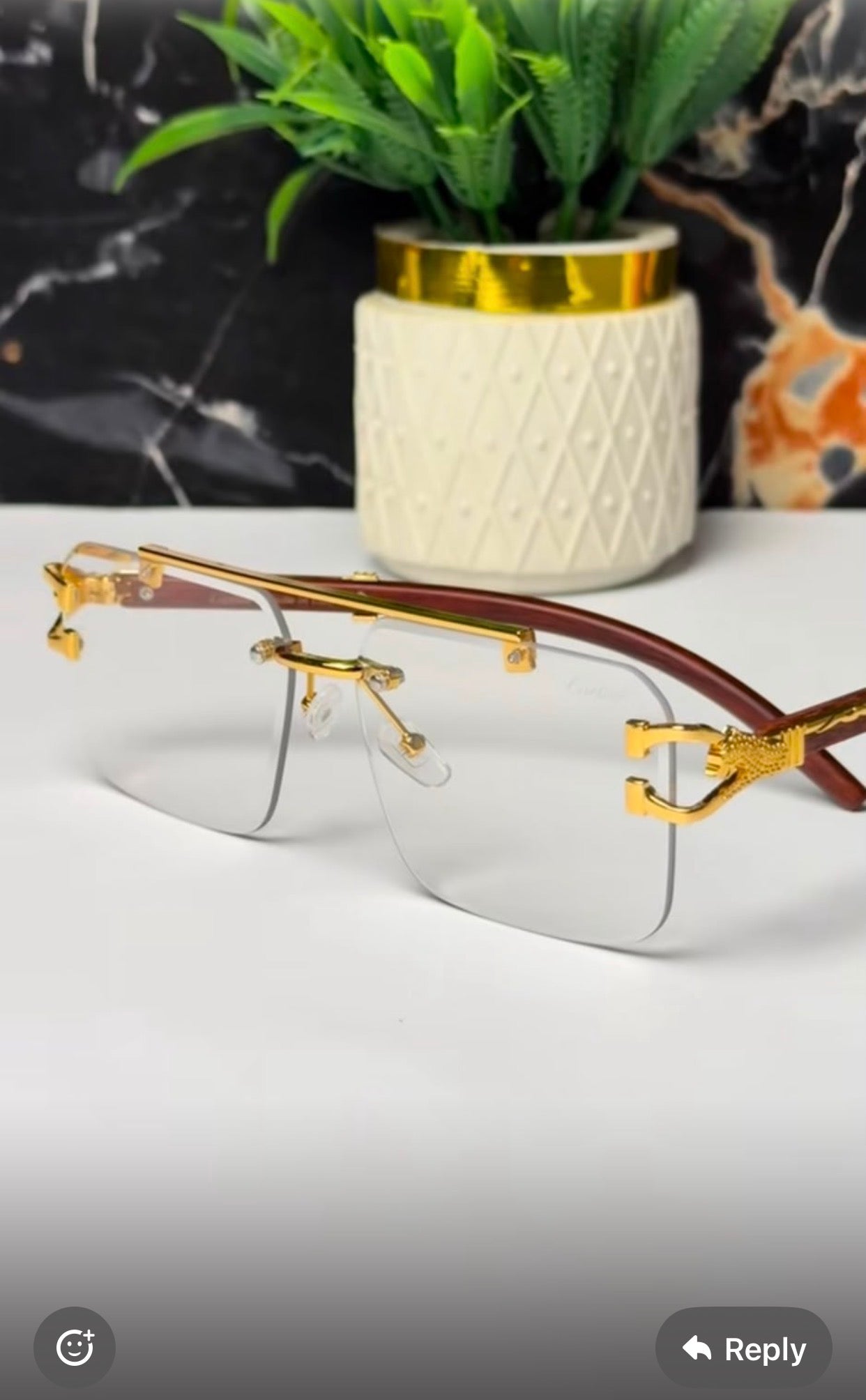 Transition Black- Rimless Sunglasses – S-1150