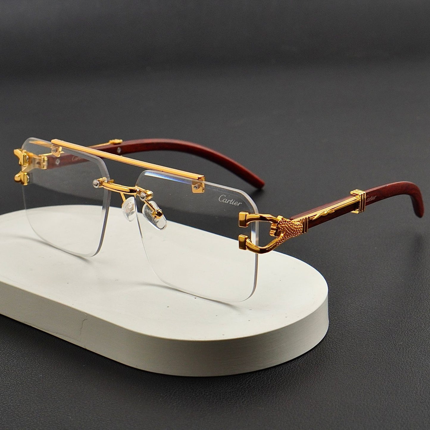 Transition Black- Rimless Sunglasses – S-1150