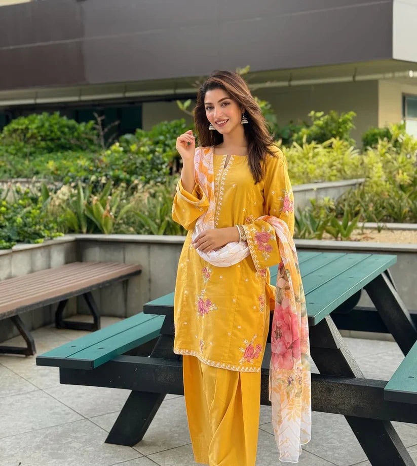 Kanza Embroidered 3Pc Stitched