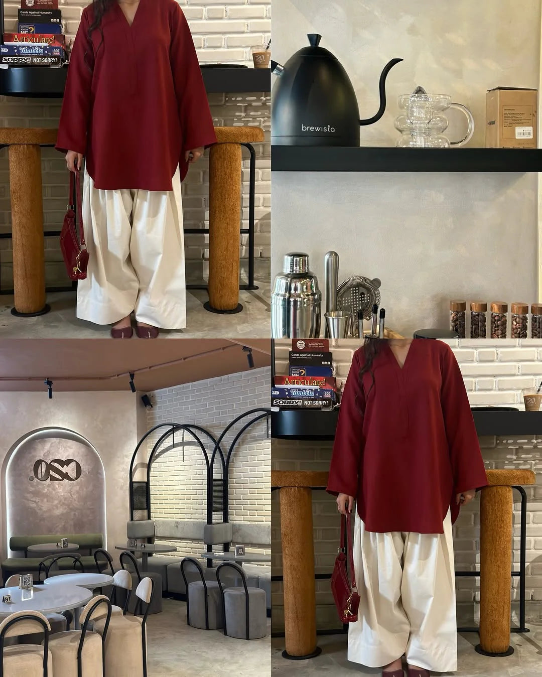 Dynamic Cherry Farshi Co_ord