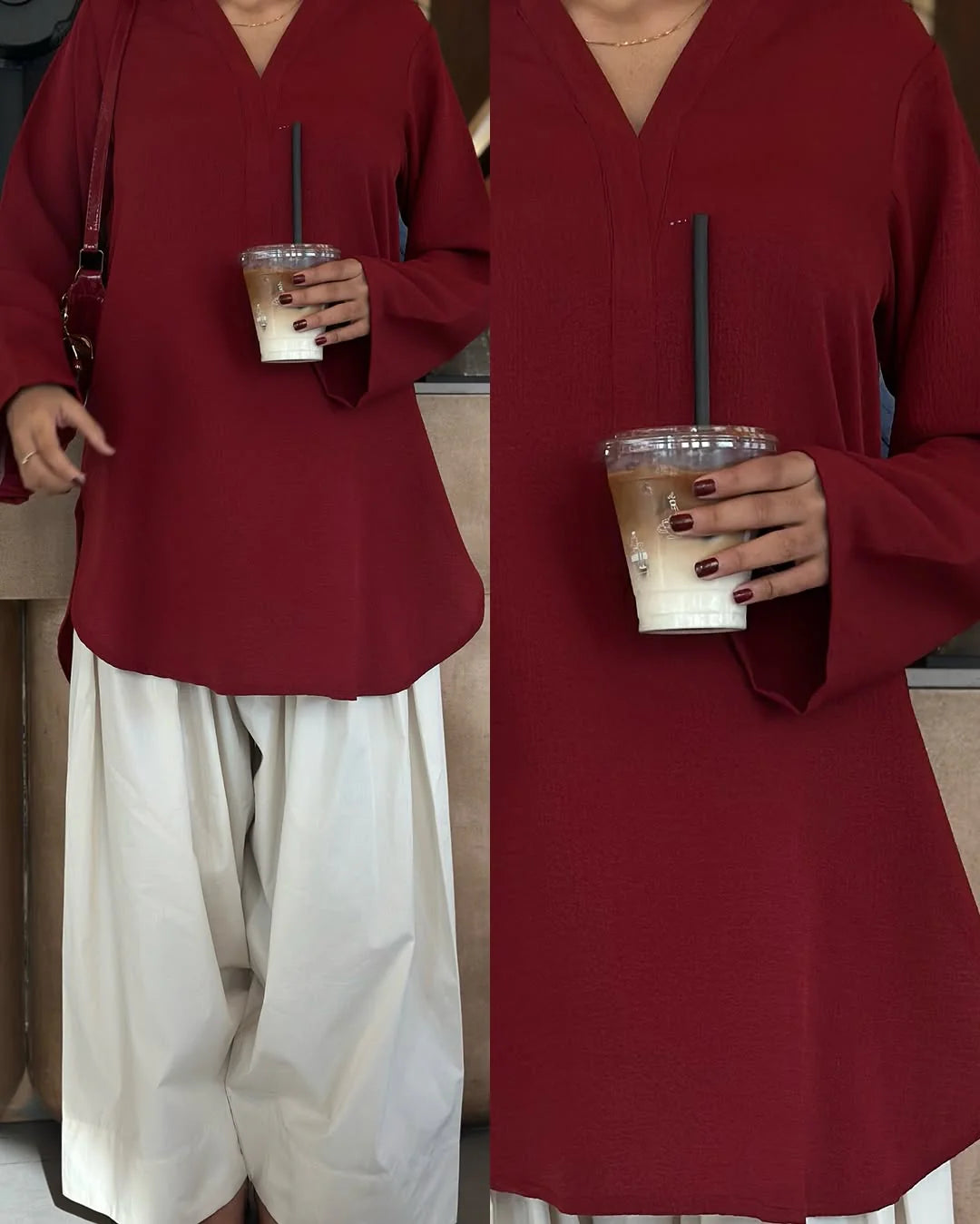 Dynamic Cherry Farshi Co_ord